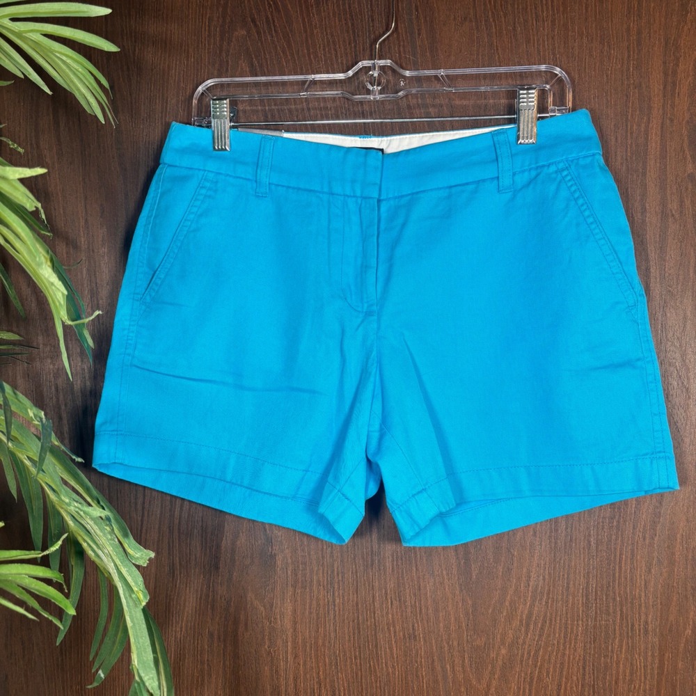 J.Crew 5" Chino Shorts Women's Size 4 Blue Stretch Casual Preppy